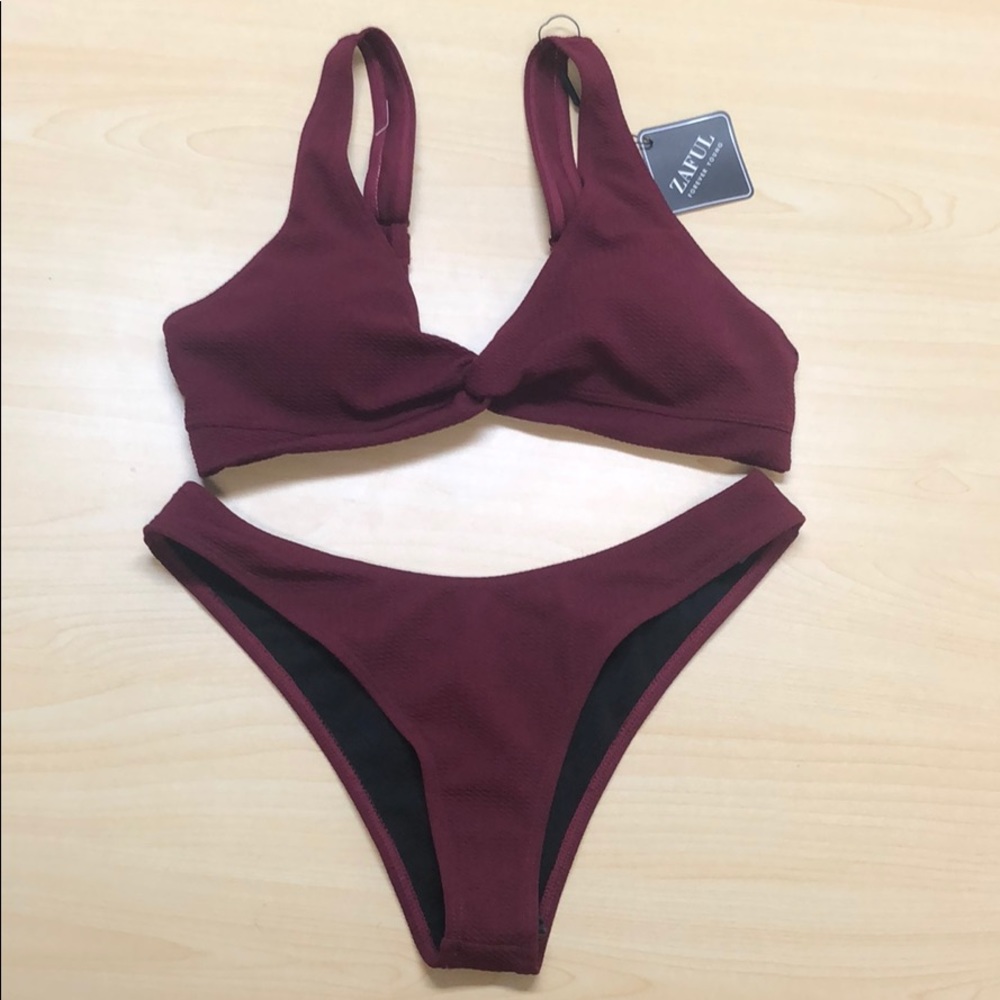 Textured Twist Bikini Set